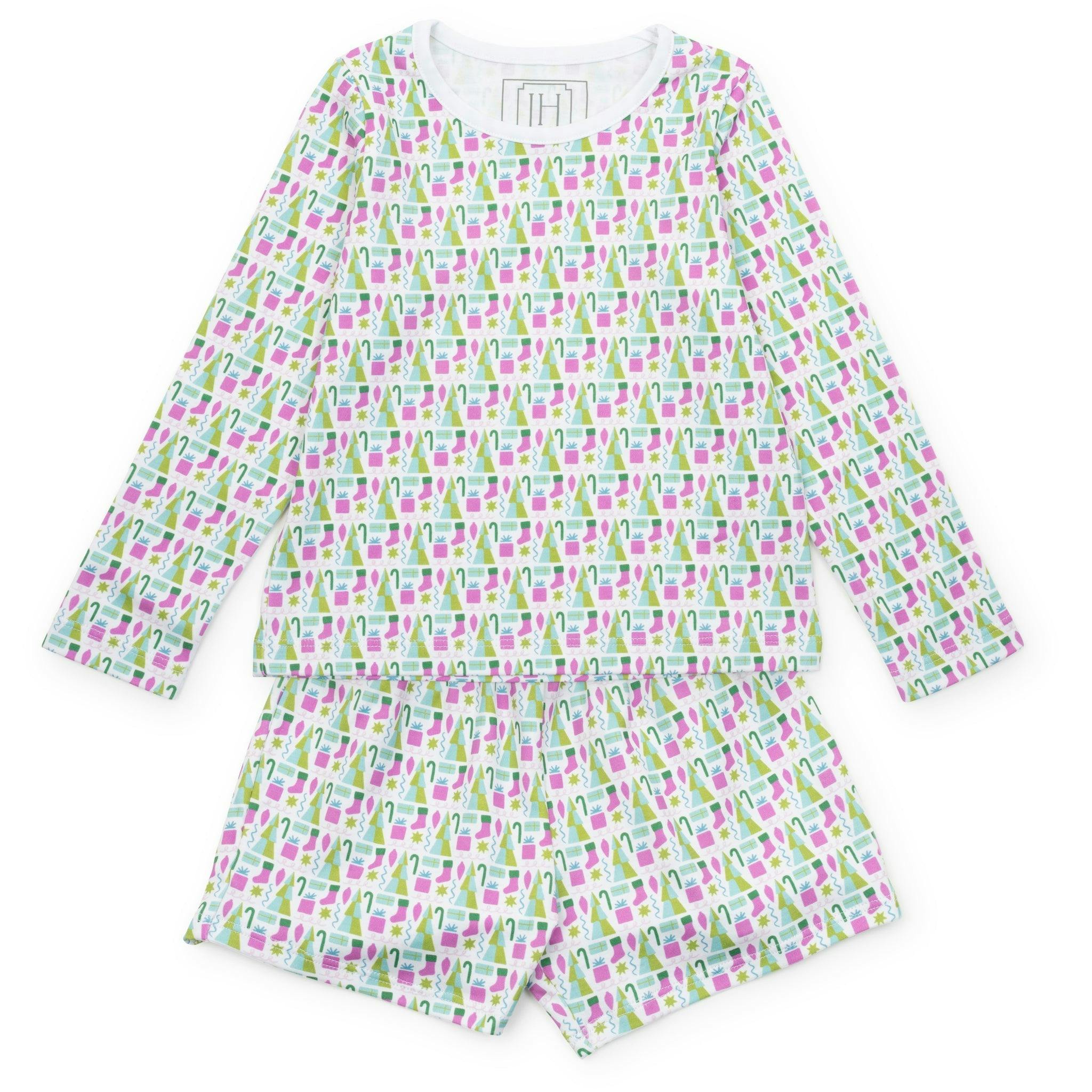 Sophie Girls' Short Set Mod Holiday Pink