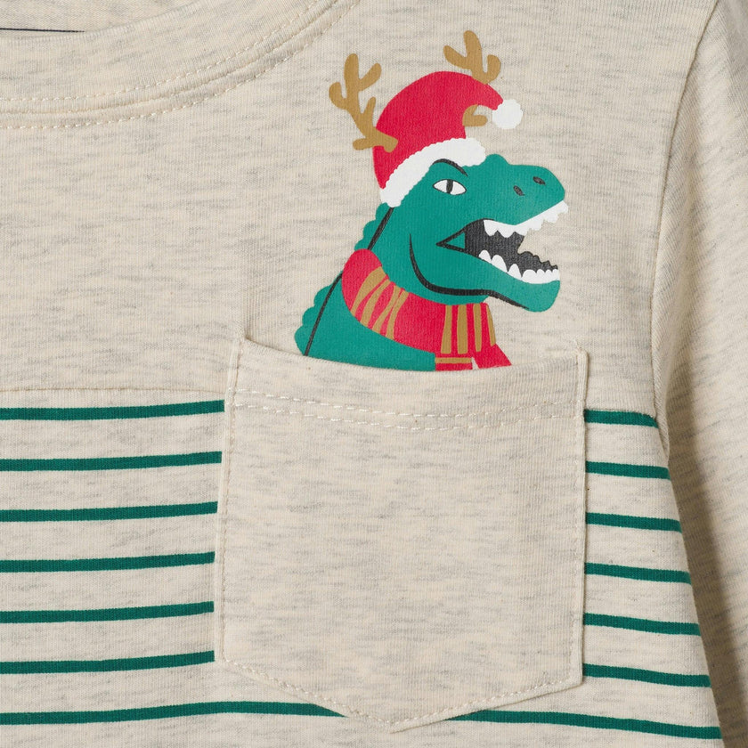 Playful Pocket Tee | Holiday Dino