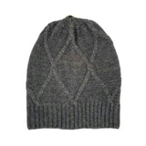 Diamond Lurex Knit Hat (Snap On Pom Sold Separately)