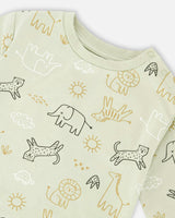 Organic Cotton Jersey Onesie And Cotton Rib Shortall Set