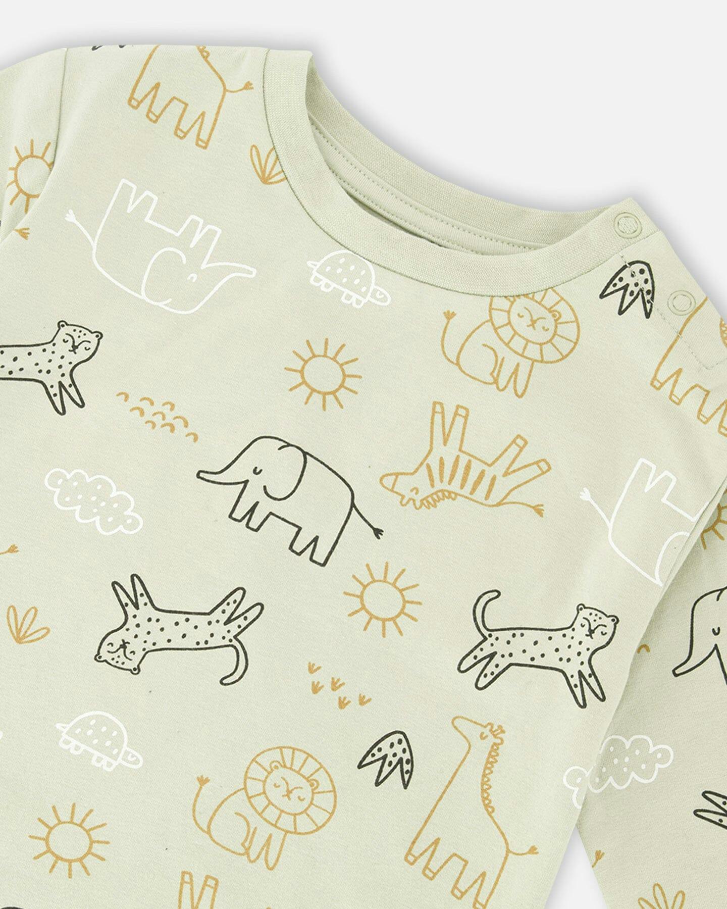 Organic Cotton Jersey Onesie And Cotton Rib Shortall Set