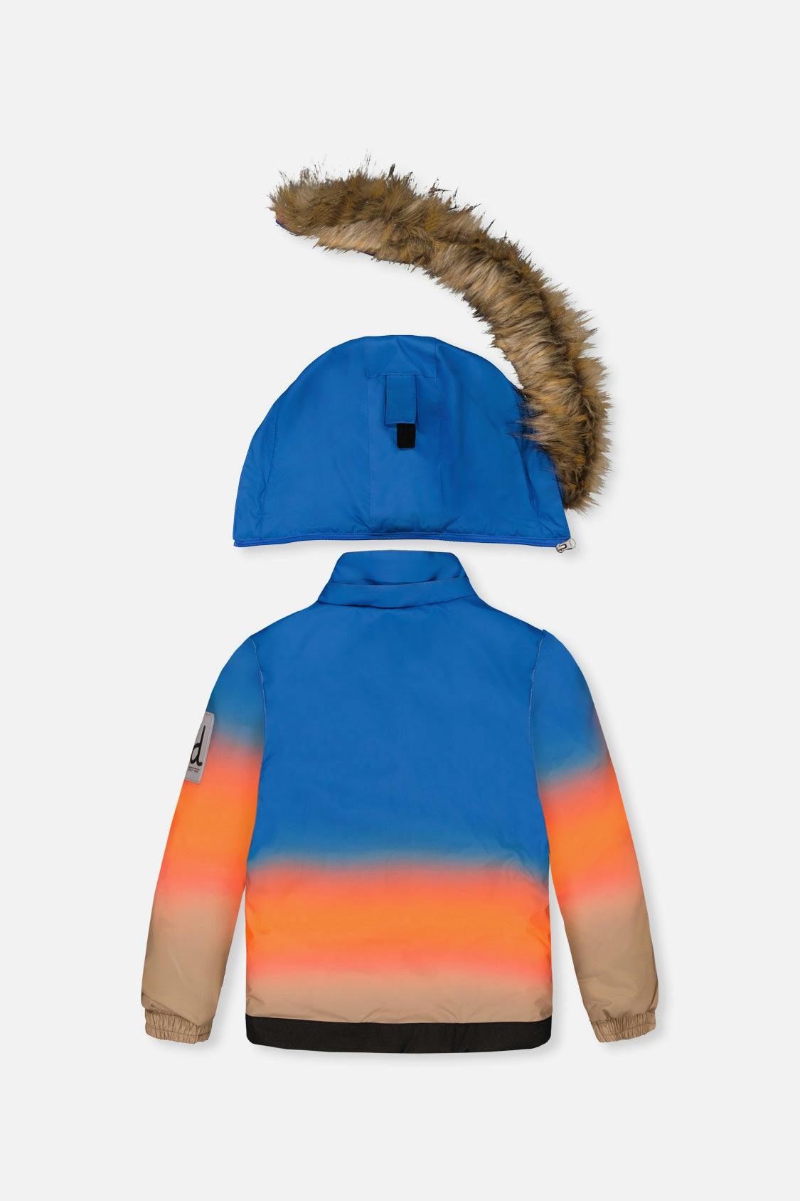 Two Piece Play Snowsuit Blue And Orange Gradient