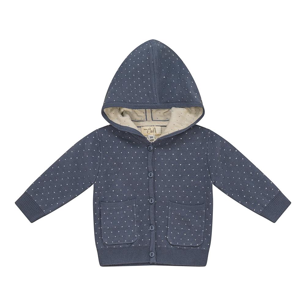 Knitted Jacket Dark Blue Grey/Dark Almond