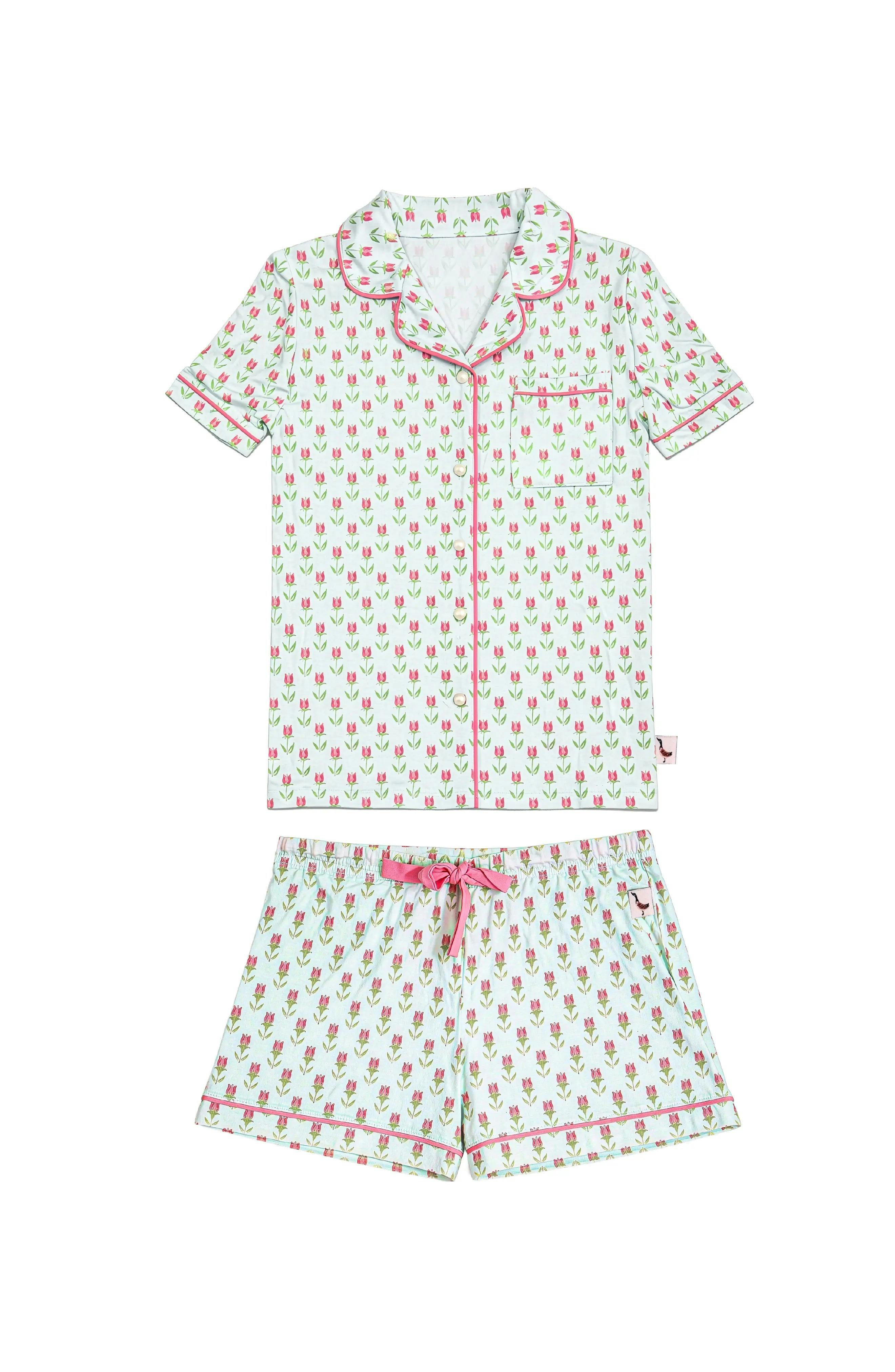 Tulip Print Jersey Short Sleeve PJ Set
