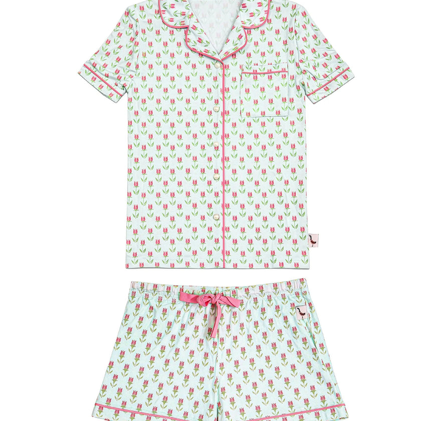 Tulip Print Jersey Short Sleeve PJ Set