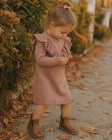 Ruffle Vneck Knit Dress