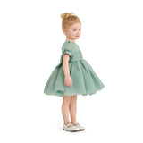 Light Green Brixton Puff-Sleeve Party Dress