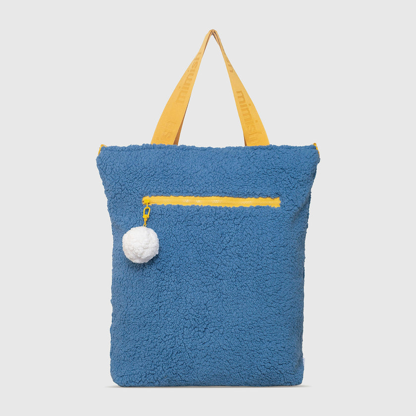 Snuggle Tote XL – The Oversized Sherpa Tote Bag for Sleepovers, Hudson Blue