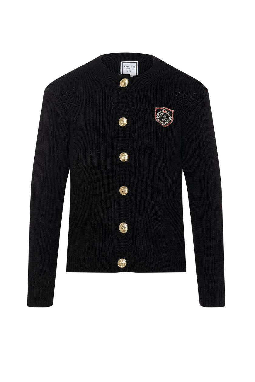 Emblem Knit Cardigan
