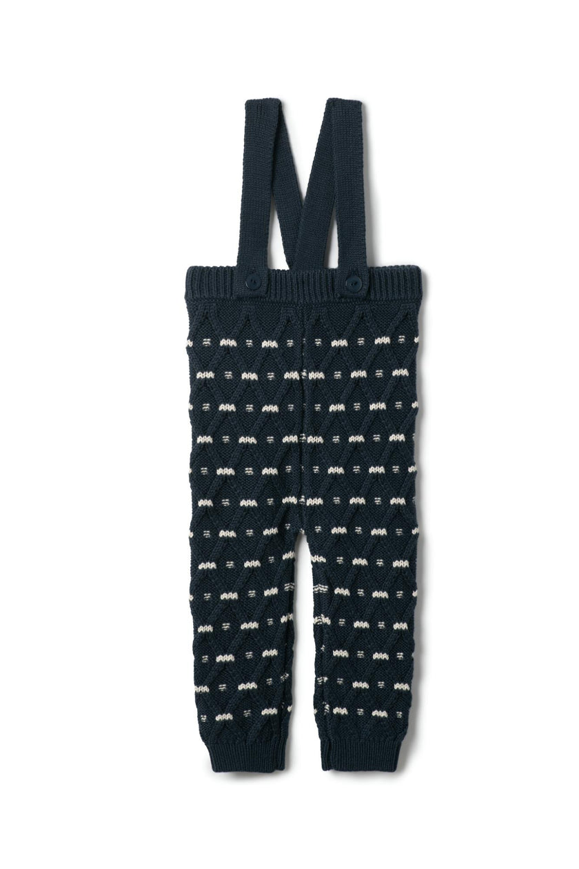 Knit Ribbed Striped Overalls