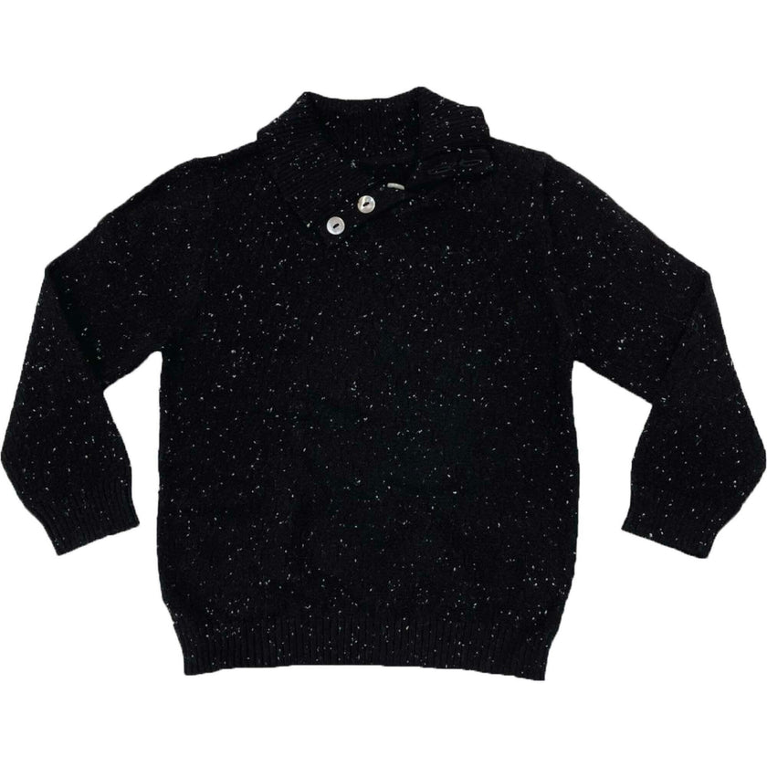 Flecked Diamonds High Neck Buttoned Sweater