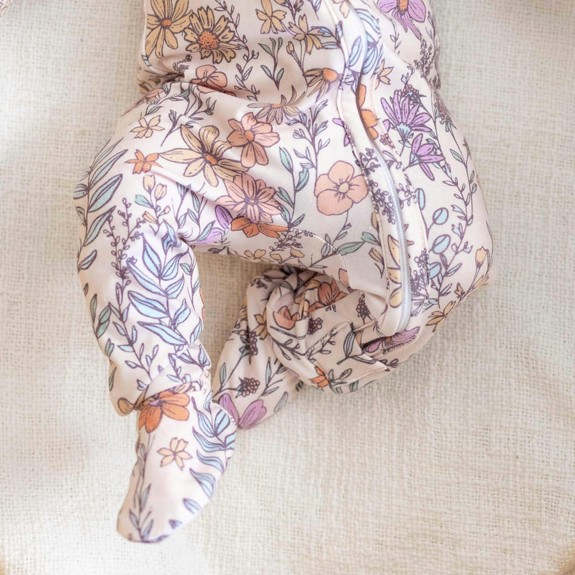 Zip-Up Footie Pajama - Flora