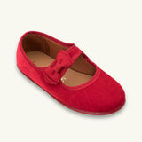 Velvet Bow Mary Jane | Red