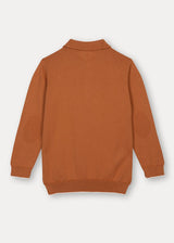 Rust Cotton Polo Jumper