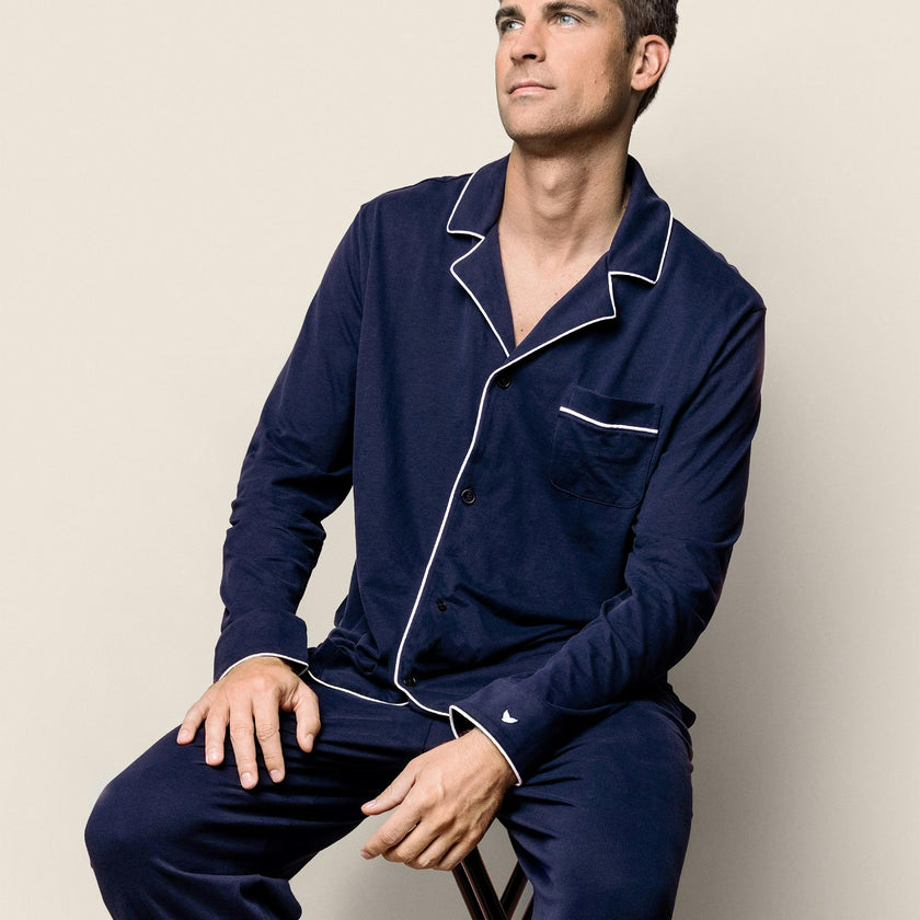 Men's Pima Pajama Set in Navy