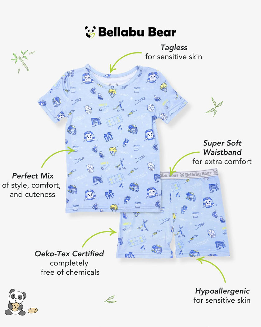 Hockey Bamboo Kids Pajama Short Set