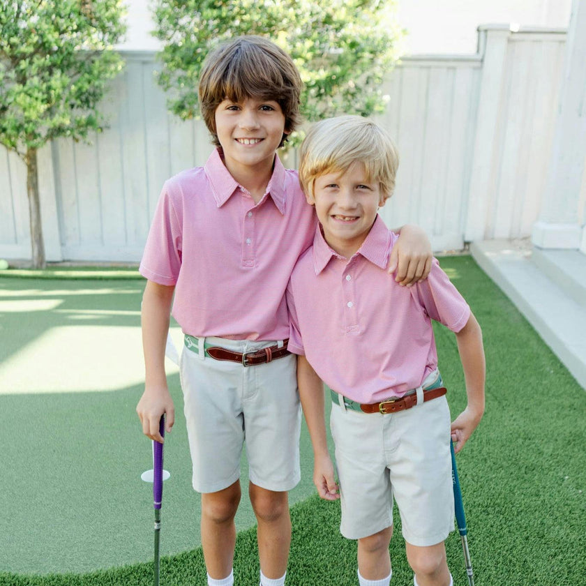 Will Boys' Performance Polo by LH Sport Red Stripes