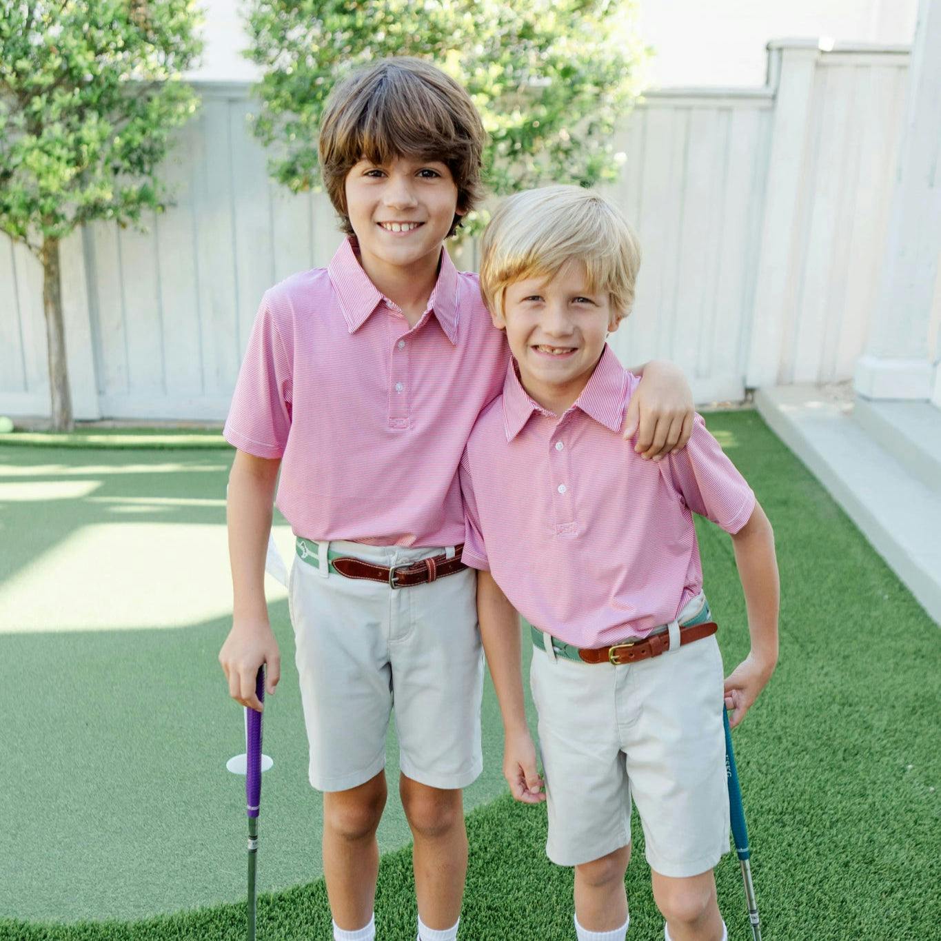 Will Boys' Performance Polo by LH Sport Red Stripes