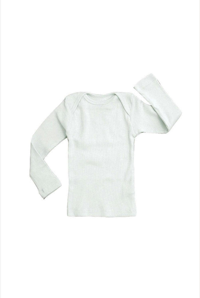 Rib Lap Shoulder Tee Long Sleeve Cloud