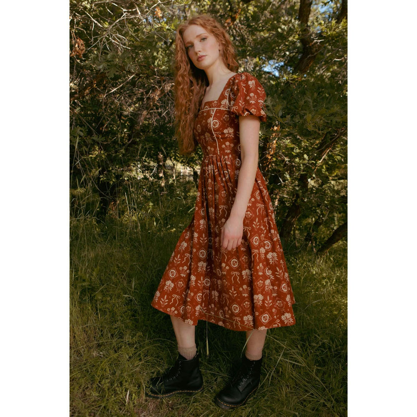 Nash Dress in Sepia Bows