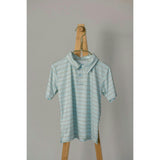 Athletic Polo in Stripe in Blue Jay