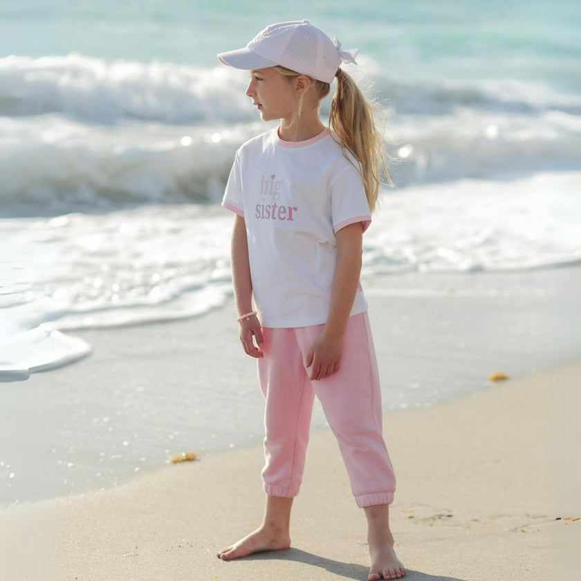 Customizable Bow Baseball Hat in Pink Seersucker (Baby/Toddler, Youth)