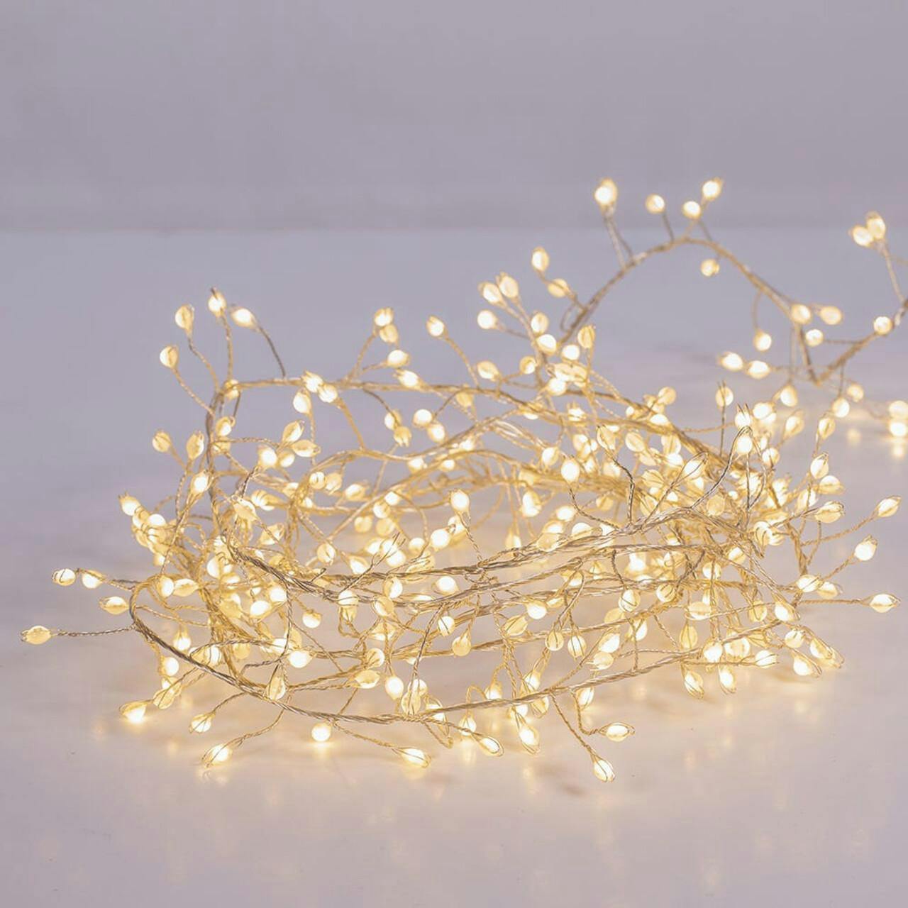 Kurt Adler 300-Light Cluster Garland with Warm White LED Lights