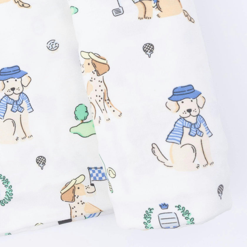 Country Club Dogs Neutral - Swaddle Blanket