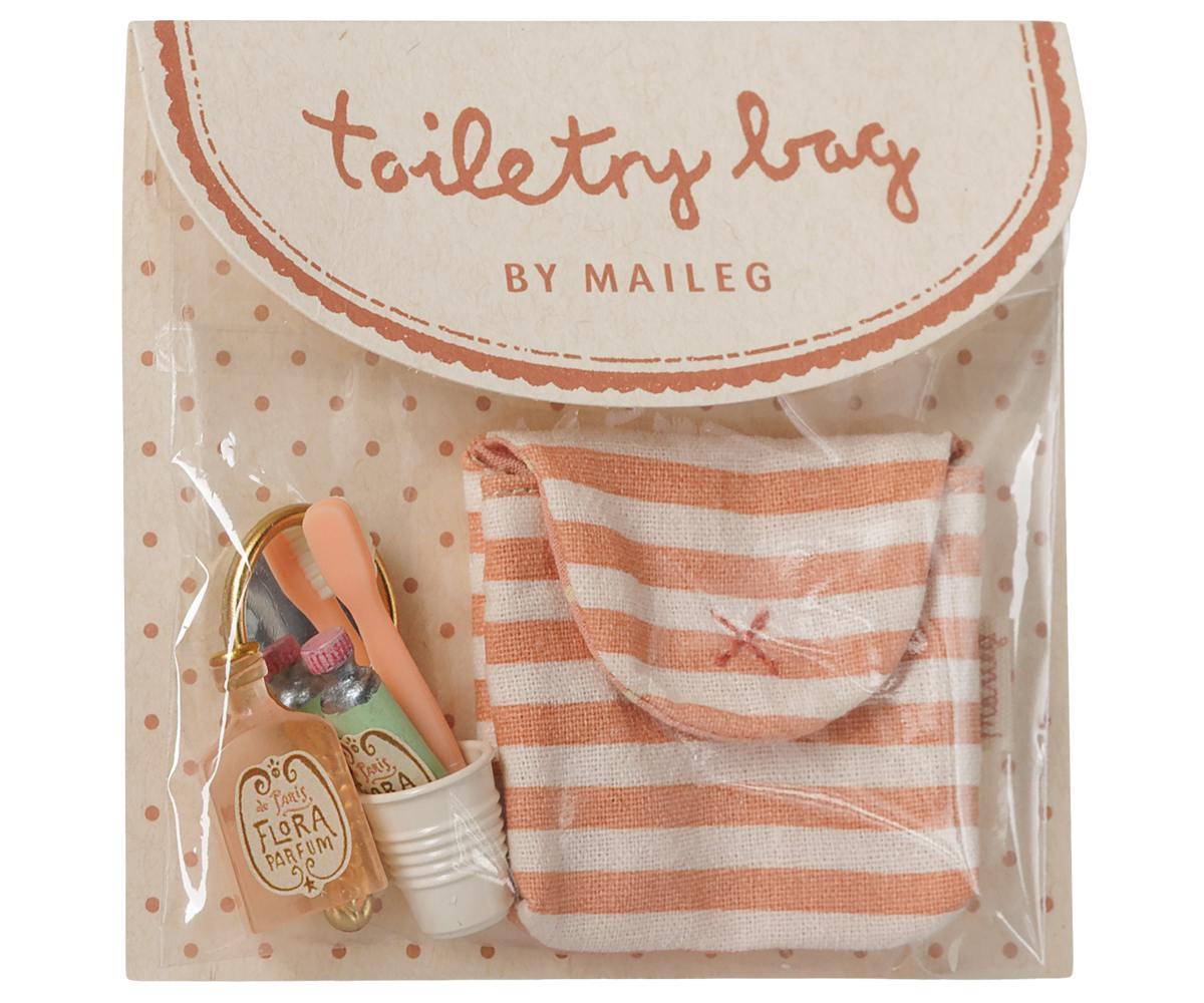 Tooth brush set in bag, Mouse - Coral stripe