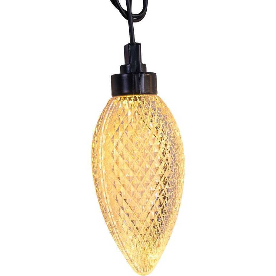 UL 10-Light Warm White LED Super C9 Bulb Yard Stakes