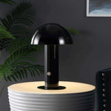 Boletus 10.75" Contemporary Bohemian Rechargeable/Cordless Iron Integrated LED Mushroom Table Lamp