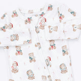 Christmas Teddy Bears Uni - 2 Way Zipper Footie