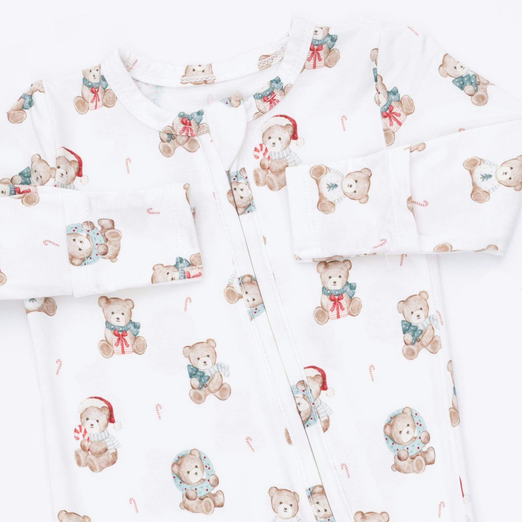 Christmas Teddy Bears Uni - 2 Way Zipper Footie