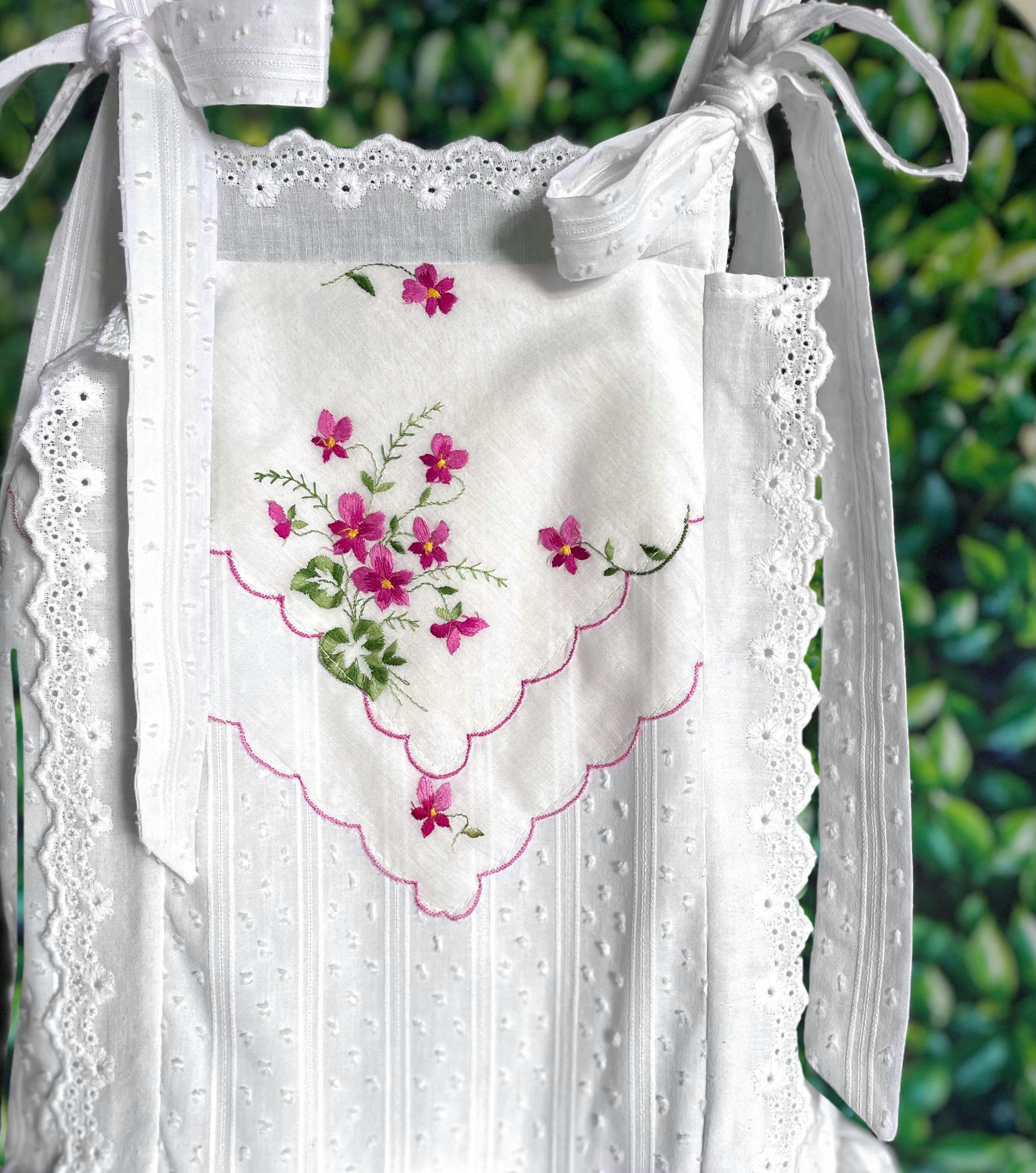 6y Drop-Waist Handkerchief Dress - Wild Magenta Flowers