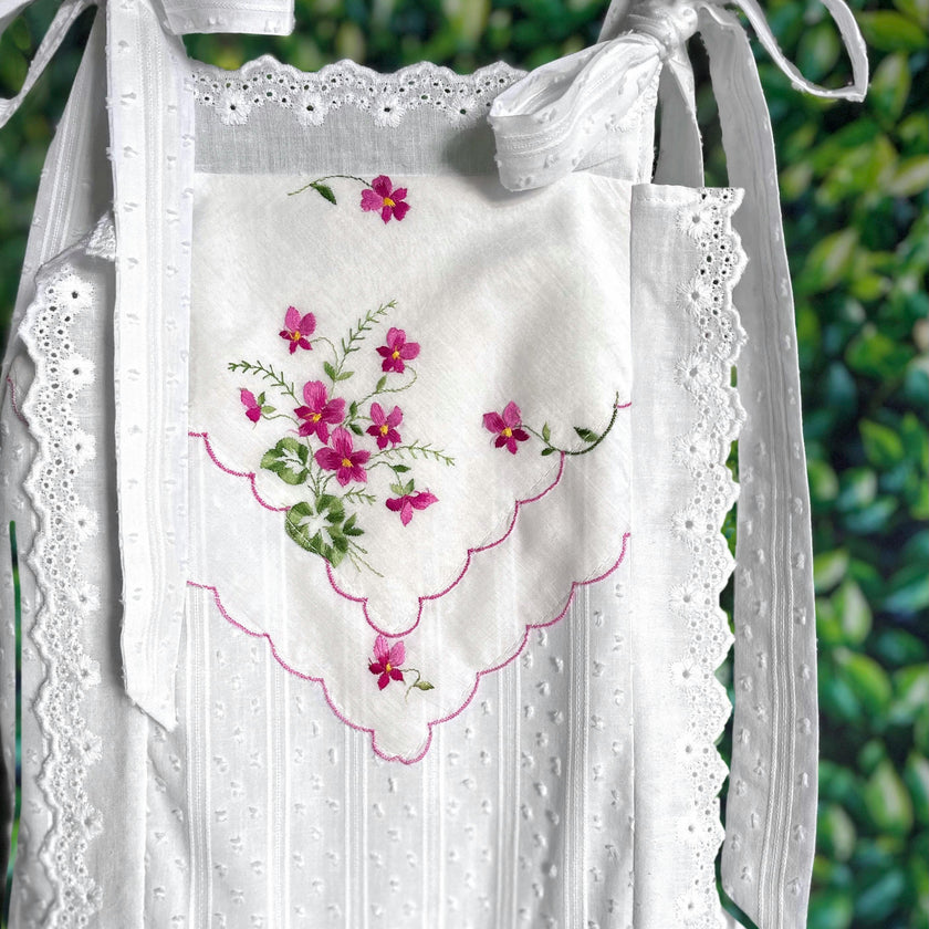 6y Drop-Waist Handkerchief Dress - Wild Magenta Flowers