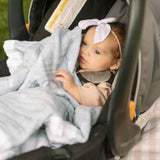 Cotton Muslin Baby Quilt - Blue Rainbow