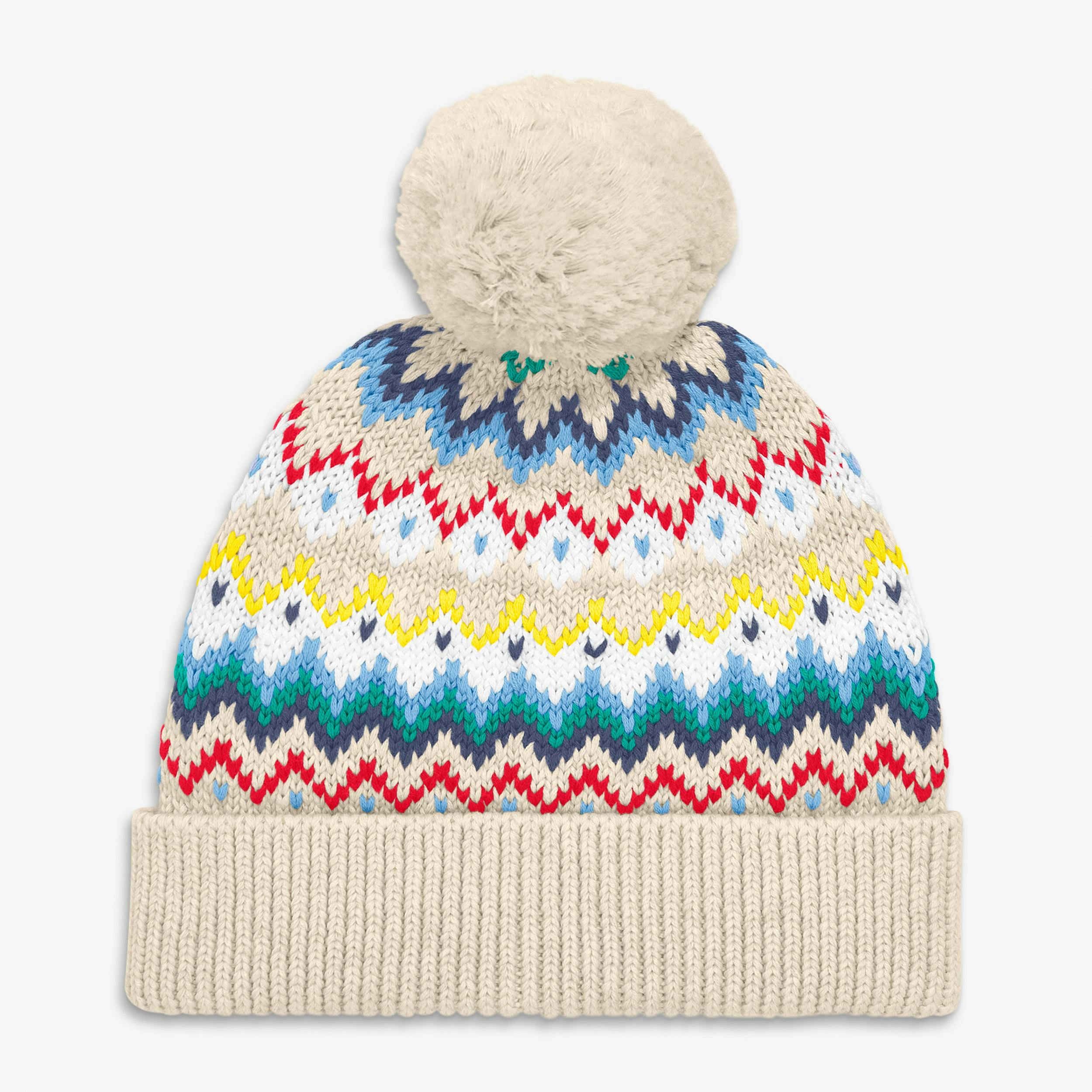 Baby knit beanie in rainbow fair isle