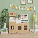 Little Chef Cyprus Medium Play Kitchen - Light Oak/White