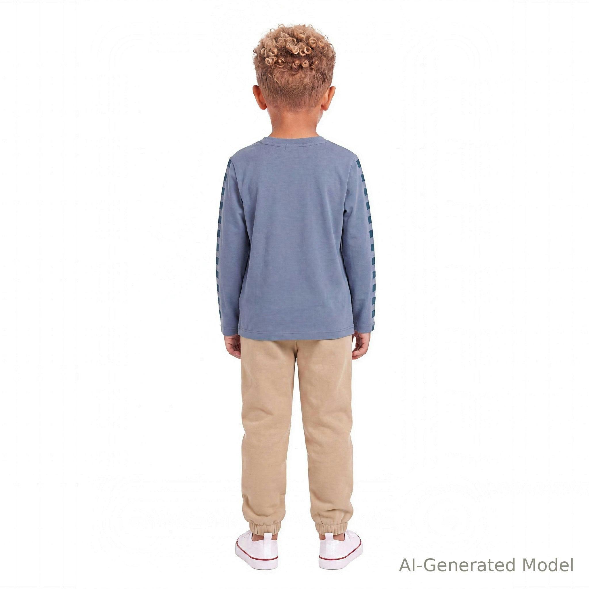 Boys Long Sleeve Tee & Jogger Set | Pizza Lightning-Bolt
