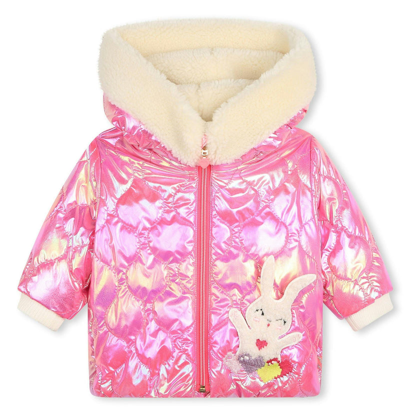 Pink Fluorescent Hooded Jacket
