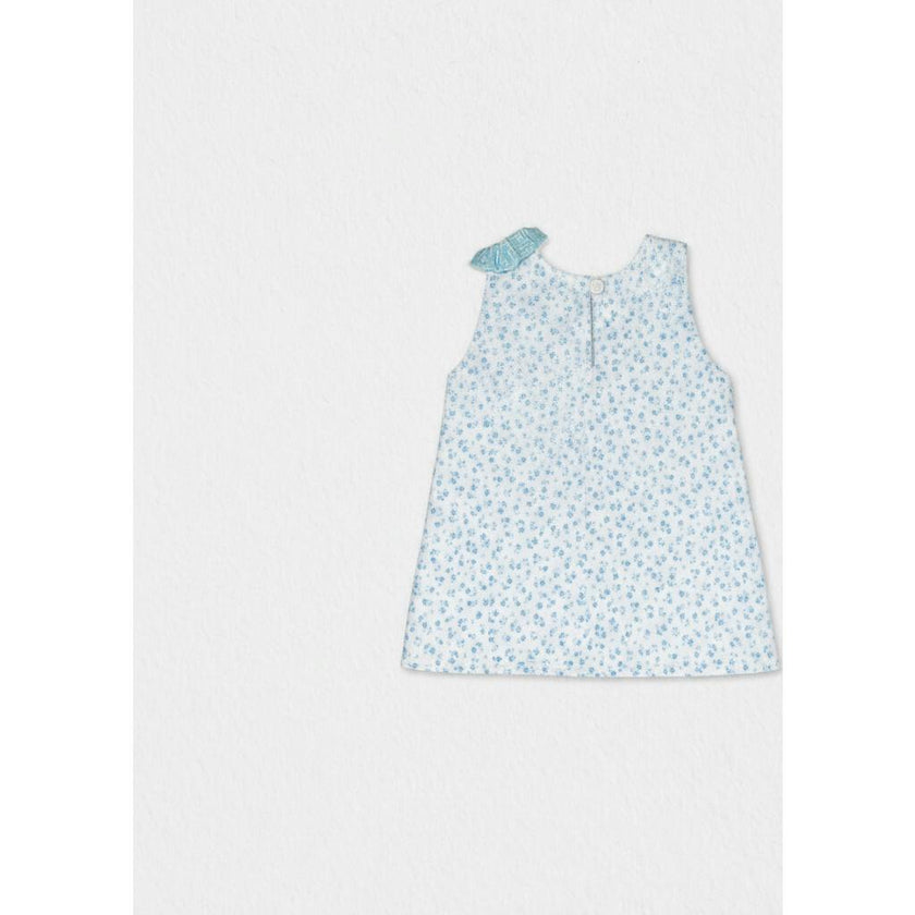Fleur Baby Blouse Sleeveless, Flowery Aqua Blue