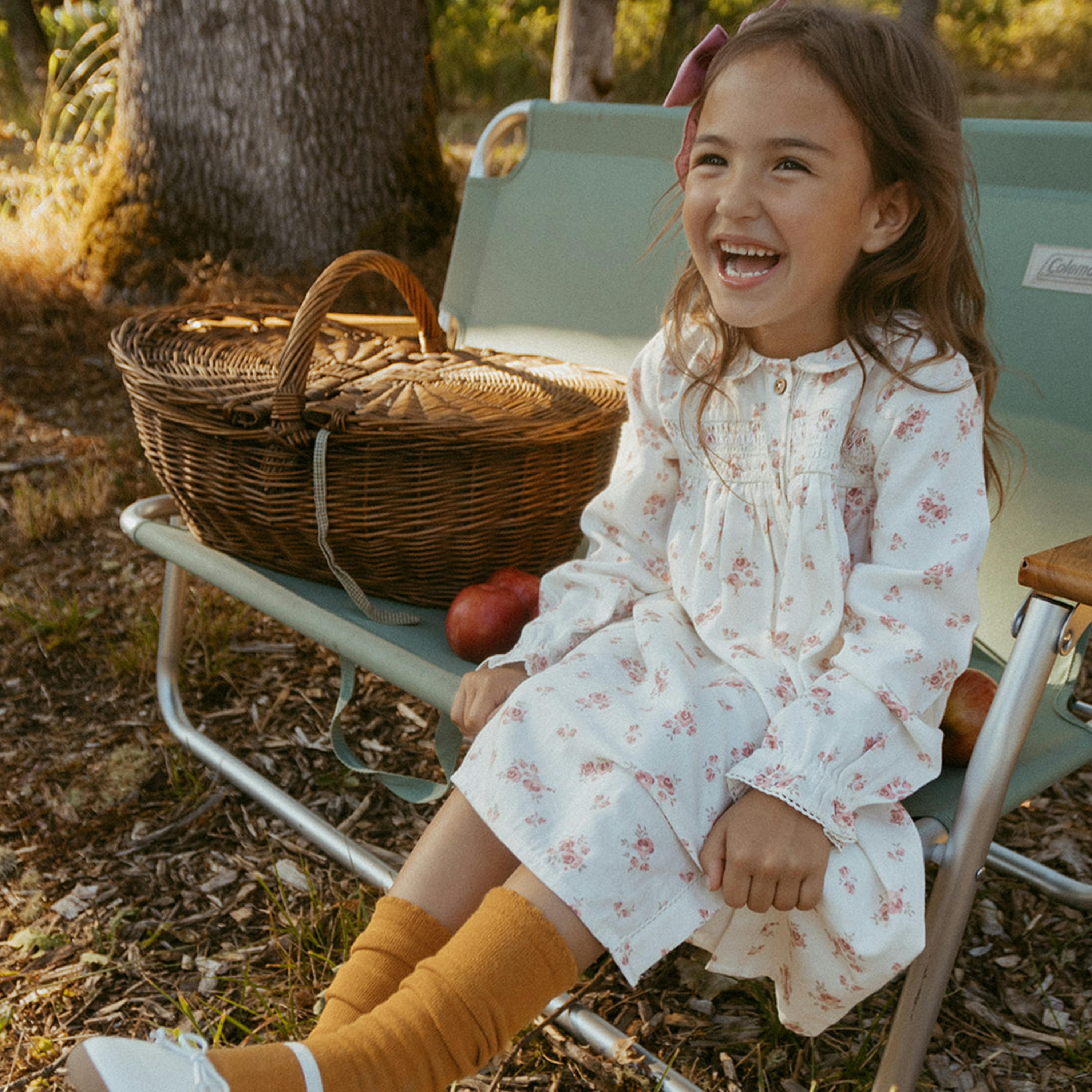 Organic Smocked Button Dress