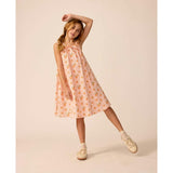 Tie Neck Dress in Clementine