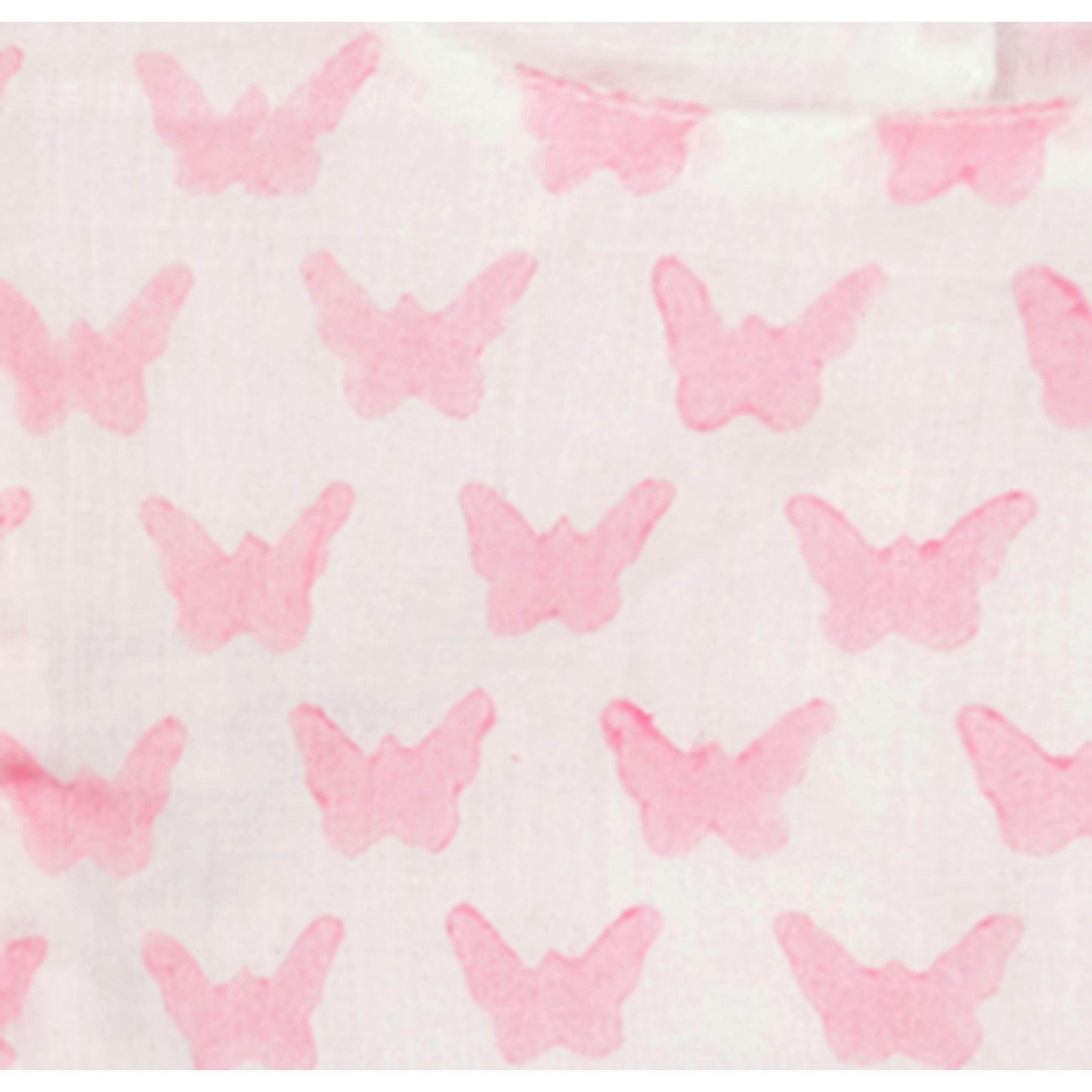La Plage Ruffle Pouch Pink Butterfly, Pink Butterfly