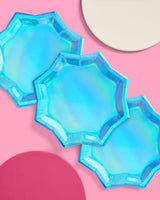 Blue Shimmer Plates - 25 paper plates