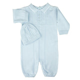 Boys Collar Knit Longall with Hat Blue
