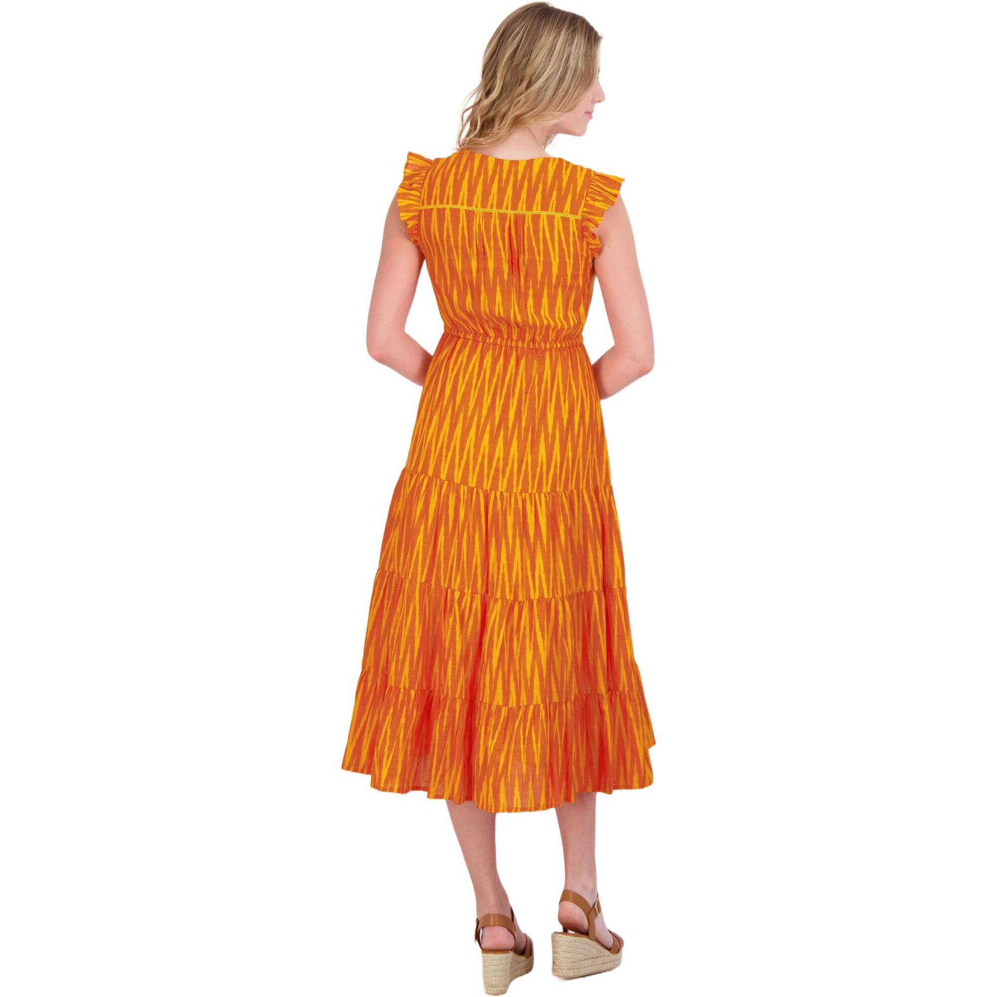 Women's Giselle Ruffle V-Neck Maxi Dress, Yellow