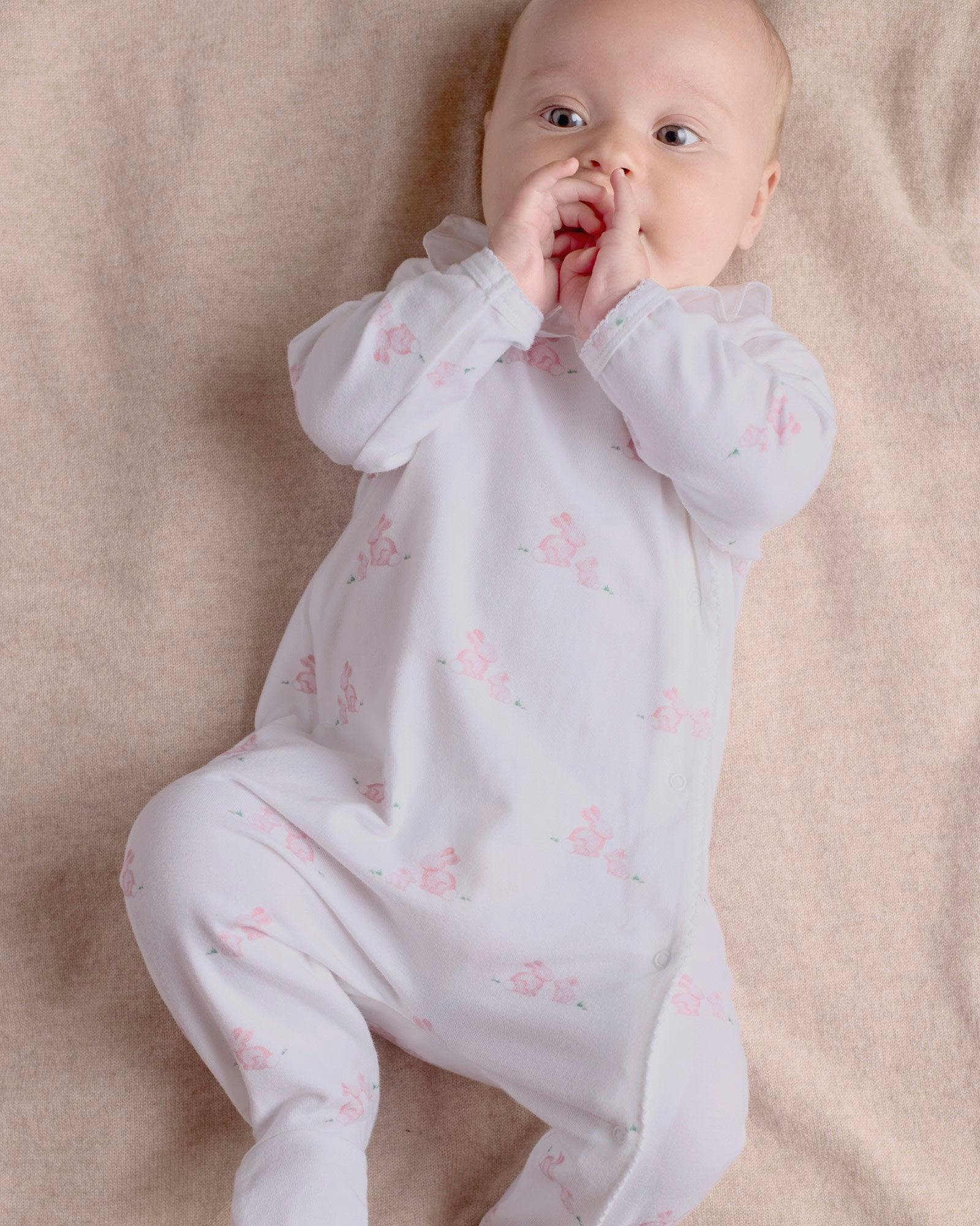 Baby Bunny Onesie in Pale Pink