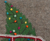 Hand Felted Wool Christmas Pillow - Car Tree Gray - 20" Arcadia Home