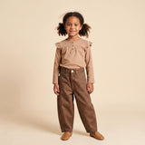 Organic Twill Barrel Pants - Brown